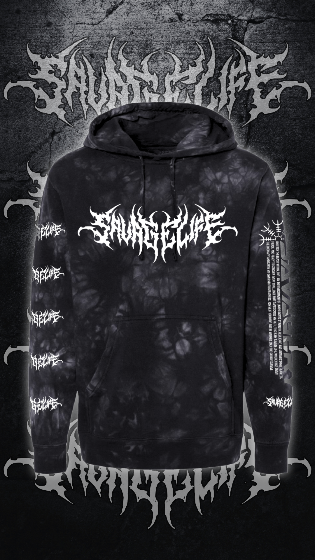 Conquest of Savagery - Limited Collectors Edition Black Tie Dye Hoodie
