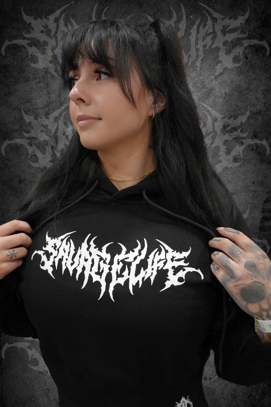 Savage Maiden Crop Top Hoodie