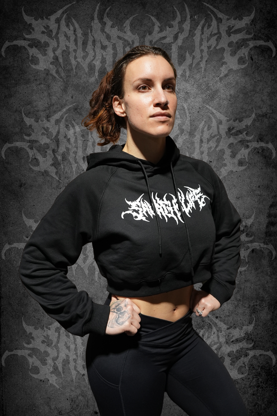 Savage Maiden Crop Top Hoodie